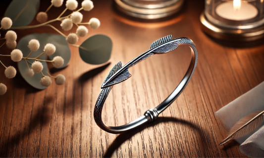 Sterling Silver Arrow Bangle Bracelet